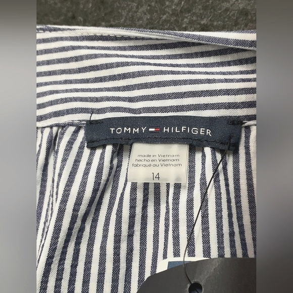 Tommy Hilfiger Textured Stripe Tiered Fit & Flare Dress – Size 14 – NWT - Picture 3 of 6